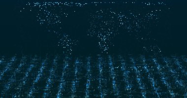 Soyut dijital ağ veri arkaplanı, 3d görüntüleme