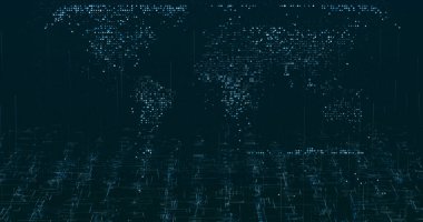 Soyut dijital ağ veri arkaplanı, 3d görüntüleme