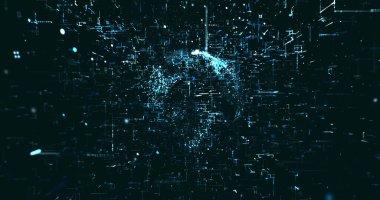 Soyut dijital ağ veri arkaplanı, 3d görüntüleme