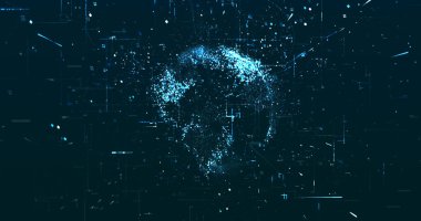 Soyut dijital ağ veri arkaplanı, 3d görüntüleme