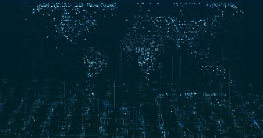 Soyut dijital ağ veri arkaplanı, 3d görüntüleme