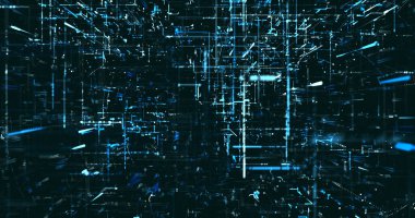 Soyut dijital ağ veri arkaplanı, 3d görüntüleme