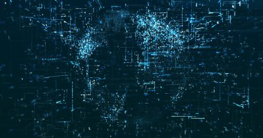 Soyut dijital ağ veri arkaplanı, 3d görüntüleme