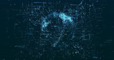 Soyut dijital ağ veri arkaplanı, 3d görüntüleme