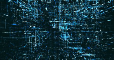 Soyut dijital ağ veri arkaplanı, 3d görüntüleme