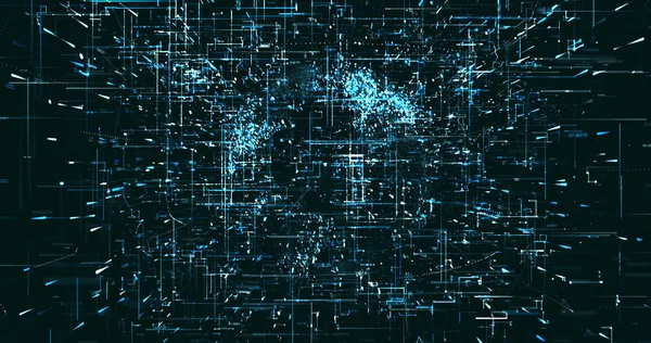 Fond Abstrait Données Réseau Numérique Rendu — Photo