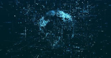 Soyut dijital ağ veri arkaplanı, 3d görüntüleme