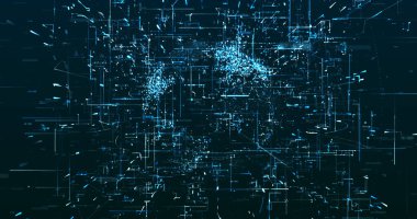 Soyut dijital ağ veri arkaplanı, 3d görüntüleme