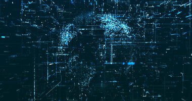 Soyut dijital ağ veri arkaplanı, 3d görüntüleme