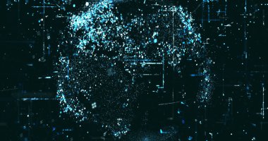 Soyut dijital ağ veri arkaplanı, 3d görüntüleme