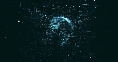 Soyut dijital ağ veri arkaplanı, 3d görüntüleme