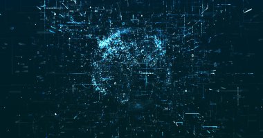 Soyut dijital ağ veri arkaplanı, 3d görüntüleme