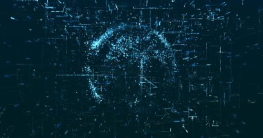 Soyut dijital ağ veri arkaplanı, 3d görüntüleme