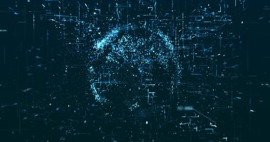 Soyut dijital ağ veri arkaplanı, 3d görüntüleme