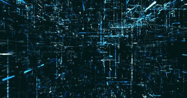 Soyut dijital ağ veri arkaplanı, 3d görüntüleme