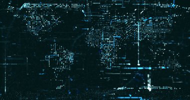 Soyut dijital ağ veri arkaplanı, 3d görüntüleme