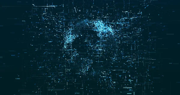 Fond Abstrait Données Réseau Numérique Rendu — Photo