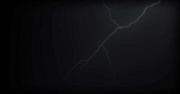 Lightning Strikes Black Background Realistic Reflections Video — Stock Video