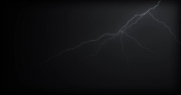 Lightning Strikes Black Background Realistic Reflections Video — Stock Video