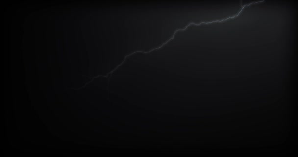 Lightning Χτυπά Μαύρο Φόντο Ρεαλιστικές Αντανακλάσεις Βίντεο — Αρχείο Βίντεο