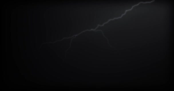 Lightning Χτυπά Μαύρο Φόντο Ρεαλιστικές Αντανακλάσεις Βίντεο — Αρχείο Βίντεο