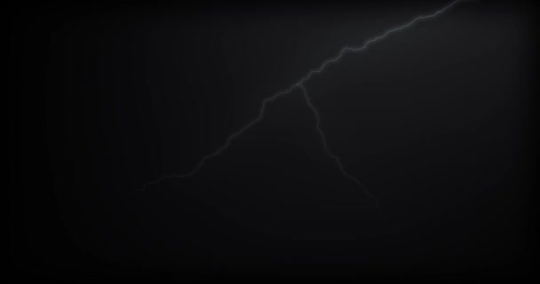 Lightning Χτυπά Μαύρο Φόντο Ρεαλιστικές Αντανακλάσεις Βίντεο — Αρχείο Βίντεο