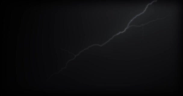 Lightning Strikes Black Background Realistic Reflections — Stock Video