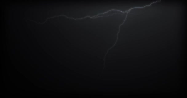 Lightning Strikes Een Zwarte Achtergrond Met Realistische Reflecties — Stockvideo