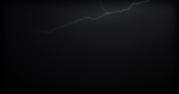 Gerçekçi Yansımalar Siyah Bir Zemin Üzerine Yıldırım — Stok video