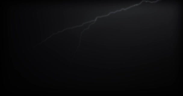 Lightning Strikes Black Background Realistic Reflections — Stock Video