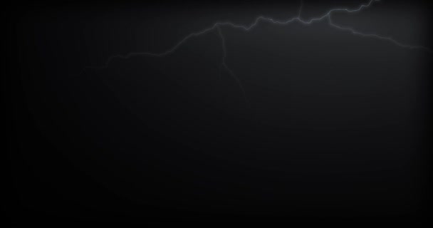 Lightning Strikes Black Background Realistic Reflections — Stock Video