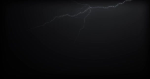 Lightning Strikes Black Background Realistic Reflections — Stock Video