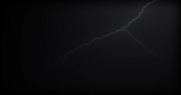 Lightning Strikes Een Zwarte Achtergrond Met Realistische Reflecties — Stockvideo