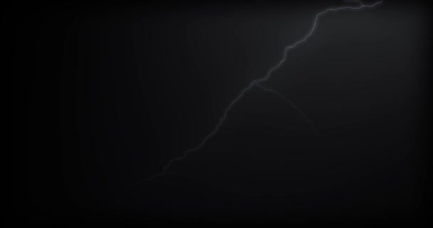 Lightning Strikes Black Background Realistic Reflections — Stock Video