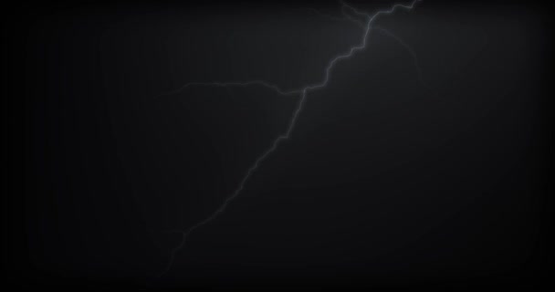 Lightning Strikes Black Background Realistic Reflections — Stock Video