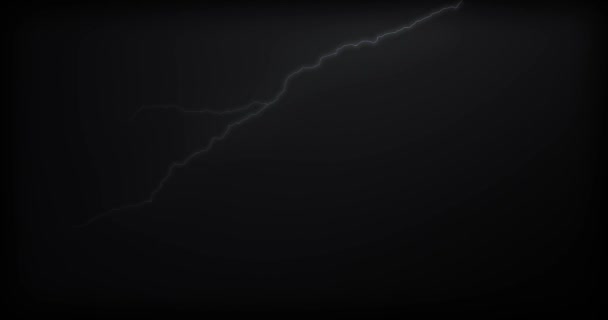 Lightning Strikes Black Background Realistic Reflections — Stock Video