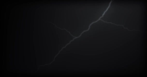 Lightning Strikes Black Background Realistic Reflections — Stock Video