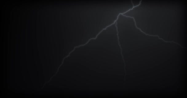 Lightning Strikes Een Zwarte Achtergrond Met Realistische Reflecties — Stockvideo