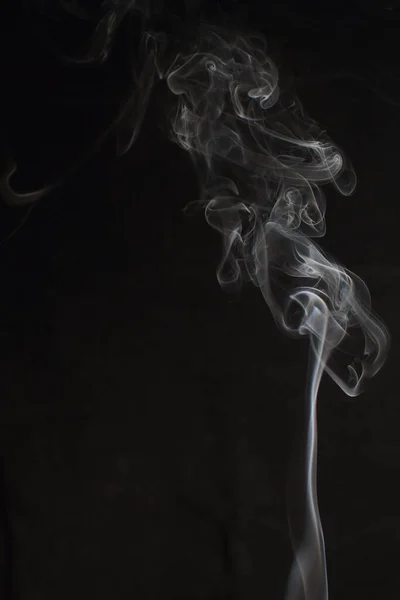 Fumée Blanche Sur Fond Noir — Photo