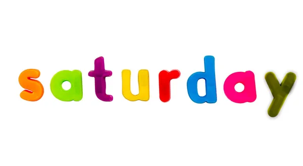 Magnetic alphabet letters - Saturday — Stock Photo, Image