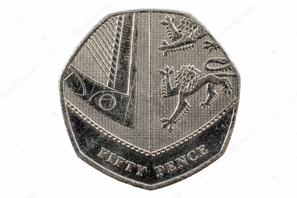 Used UK Fifty Pence coin