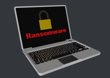 Asma kilit - ransomware 3d dizüstü