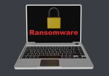 Asma kilit - ransomware 3d dizüstü