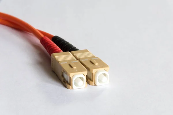 Câble Données Fibre Optique Avec Connecteurs — Photo
