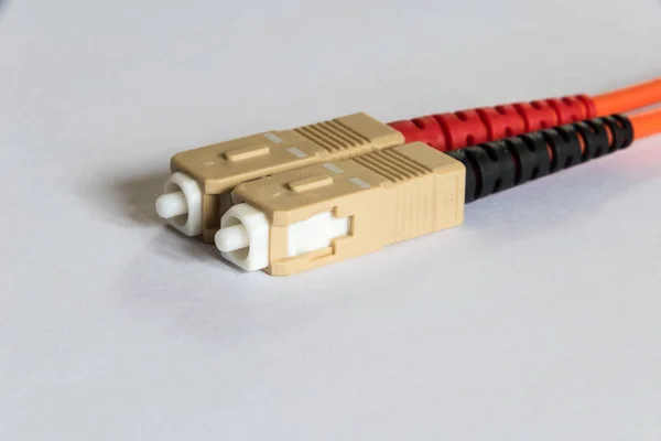 Câble Données Fibre Optique Avec Connecteurs — Photo