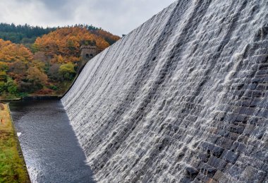 Derwent Barajı ve Reservoir 'un taşkın görüntüsü