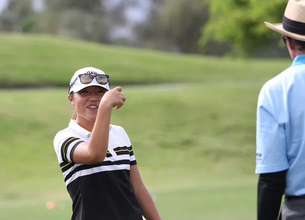 Davida Leadbettera a Lydia Ko v Ana inspirace golfový turnaj 2015 — Stock fotografie