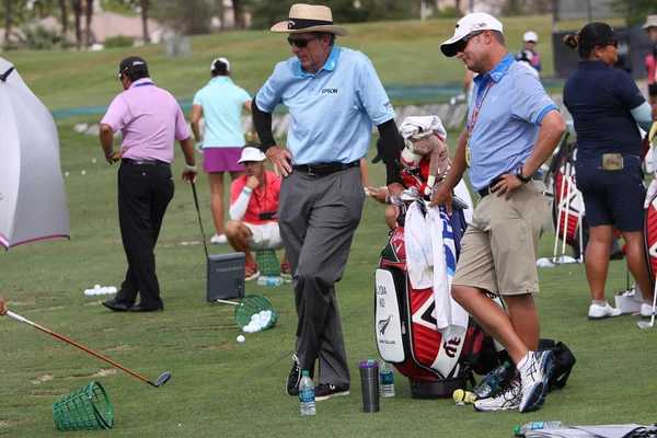 David Leadbetter och Lydia Ko på Ana inspiration golftävling 2015 — Stockfoto