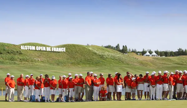 Vrijwilligers in het golf french open 2015 — Stockfoto