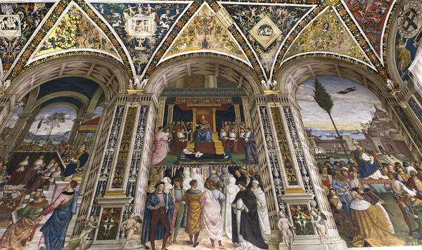 Die piccolomini bibliothek, duomo von siena, italien — Stockfoto